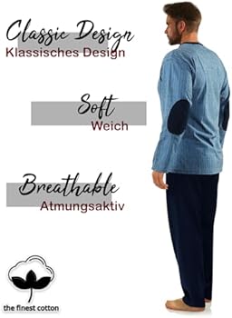 Vlazom Pyjama voor heren, zomer, korte mouwen