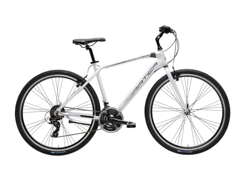 Adriatica Bazam - Bicicletta Hybrid Boxter FY Man 28', Cambio a 21 Velocità, Telaio in Alloy, Bici Ibrida, Taglia 45, Bianco Ghiaccio
