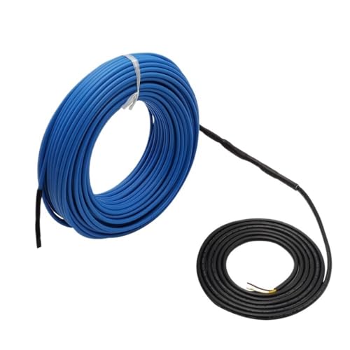 Electrical Cable* Silicone Electrical Wire,5m-140m 220V Insulated Heating Wire, Dia 5mm Bedroom Kitchen Energy Saving Room Floor Heating Pliable Heat Cable, L * R(80m 1600W)