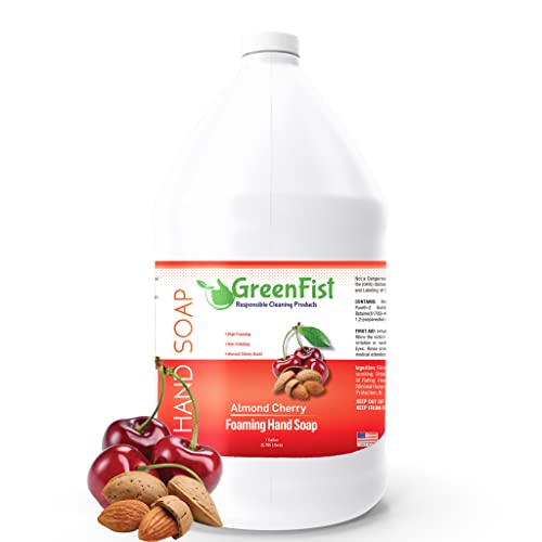 GreenFist Foaming Hand Soap Refills Almond Cherry Scent Jug Foam Refill Made in USA 128 ounce (1 Gallon)