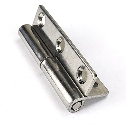 2Pcs Lift Off Hinges Small Slip Joint Stainless Flag Hinge-Lift Off Left Handed Lid Door - 3-Inch Long 6 Holes Lift Off Hinge #TOP1