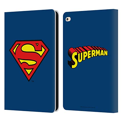 Head Case Designs Licenciado Oficialmente Superman DC Comics Clásico Logotipos Carcasa de Cuero Tipo Libro Compatible con Apple iPad Air 2 (2014)
