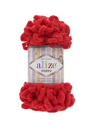 ALIZE PUFFY HAND KNITTING 56- RED)