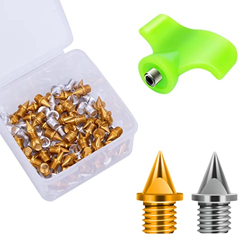 Nuolifee 1/4 Inch Track Spikes, 100 Pieces Steel Track Shoe Spikes Replacements And Spike Wrench For Sports Running Track Shoes #TOP8