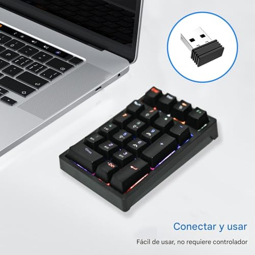 Teclado numérico inalámbrico mini de 21 teclas ideal para optimizar tu espacio de trabajo 4