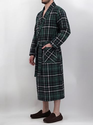 Image of Andrew Scott Mens 2 Pack Long Sleep -Sauna Robe / 100% Cotton Flannel Brush Warm Bathrobe