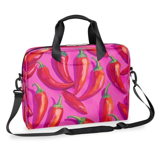 Sacoche travail ordinateur portable léger rembourré homme femme imprimé piment rouge
