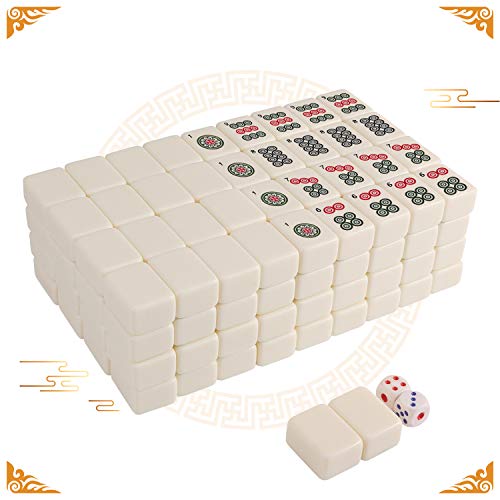 Chinese 144 Tiles Mahjong Set 0.71 \" Easy-to-Read Game Set Travel Mahjong Set Portable Size and Light Weight - Thumbnail 6