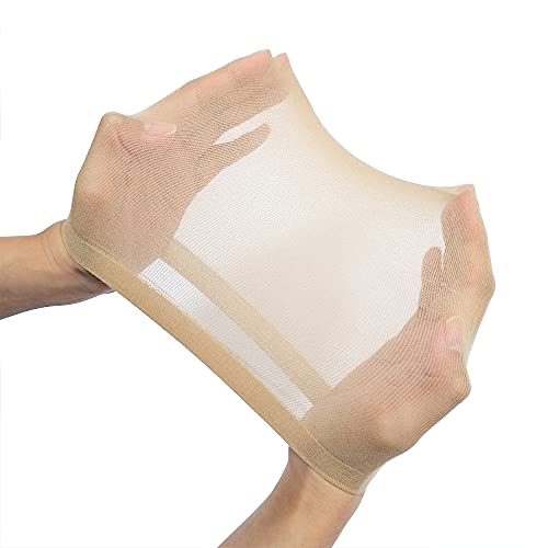 Ykimok 4 Pcs Stretchy Nylon Wig Caps, Brown Skin Tone Wig Cap for Women, Bald Cap for Wigs