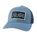 HUK Trucker, Anti-Glare Snapback Fishing Hat for Men, Bold Patch-Quiet Harbor