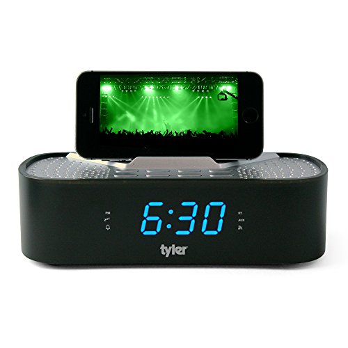 Tyler Bluetooth Alarm Clock Radio TAC501BK with Stereo Speaker, FM