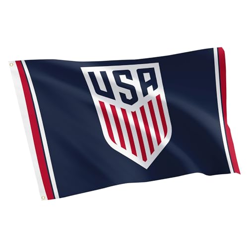 Desert Cactus US Soccer Flag USMNT United States Men's National Team 100% Polyester Indoor Outdoor 3x5 feet Officially Licensed Gear (Blue, USA Soccer - K)