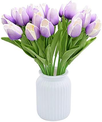 Artificial and Dried Flower 10/30pcs Tulip Artificial Flowers Real Touch Flowers Wedding Decor Simulation Bride Bouquets Pu Tulips for Home Party Vase Decor - ( Color: F07; Size: 30PCS )