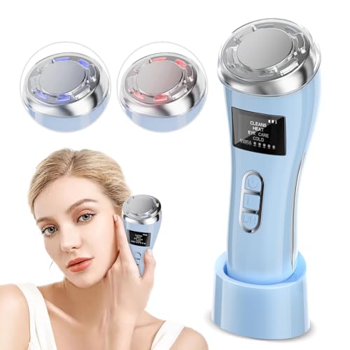 Facial Massager Skin Tightening,4 in 1 Facial Massager with Cold & Warm Mode at Home