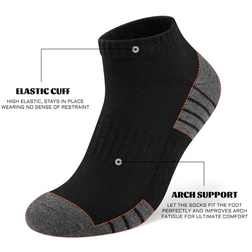 Heatuff Mens Cushioned Ankle Socks, Breathable Moisture Wicking Low Cut Casual Socks (7 Pairs)4