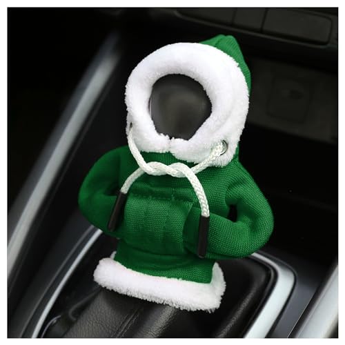 Image of OFBAND Hoodie Car Gear Shift Cover,Christmas Car Decor Gear Shift Knob Cover for Manual /Automatic Shift Knob,Universal Interior Car Accessories Hoodie for Gearr Shifter Knobs (Christmas Green)