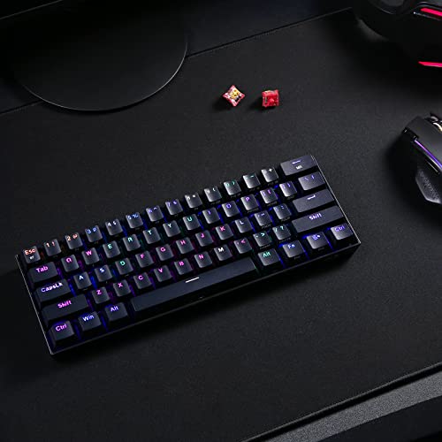 Image of Redragon K530 Pro Draconic 60% Wireless RGB Mechanical Keyboard, Bluetooth /2.4Ghz /Wired 3-Mode 61 Keys Compact Gaming Keyboard w /Hot-Swap Socket, Free-Mod Plate Mounted PCB & Clicky Blue Switch