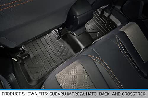 Smartliner Custom Fit All Weather 2 Row Black Floor Mat Liner Set Compatible With 2018-2023 Subaru Impreza/Subaru Crosstek #TOP3