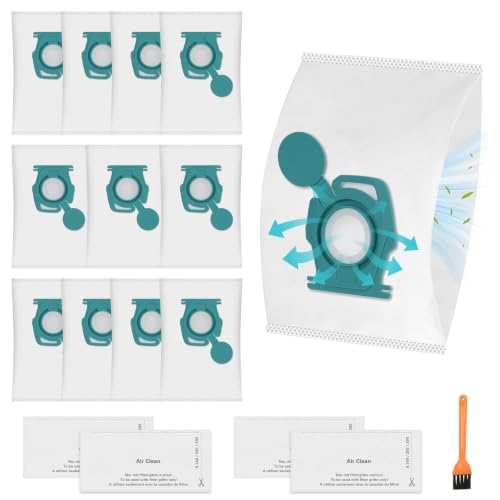 Spofan 12 Bolsas De Aspiradora Tu Compatibles Con Miele Pure Tu Para Guard S1 L1 Junior Parquet Flex Silence Allfloor Comfort Performance Cat Dog Aspiradora Serie Con 4 Filtros De Escape