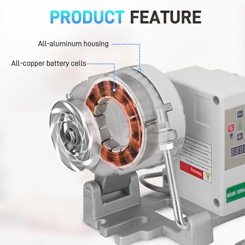Servo Motor Sewing Machine,Brushless Servo Motor with Controller and Foot Switch, Adjustable Speed 200RPM to 6000RPM, Run CW and CCW, 750W， AC110V, 1HP, Low Noise by JURPLIX - Image 5