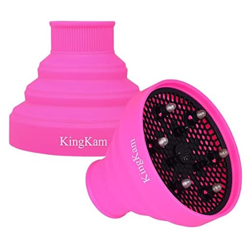 Collapsible Silicone Hair Dryer Diffuser - Travel and Easy Storage - Fit Nozzle Diameter D-1.575Inch to 1.968 Inch (4-5cm) KingKam-Pink