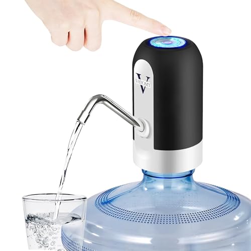 4 W Şarjlı Otomatik Damacana Su Pompası; 1200 mAh Bataryalı, Bpa İçermez, CE Belgeli Su Dispenseri (Siyah)