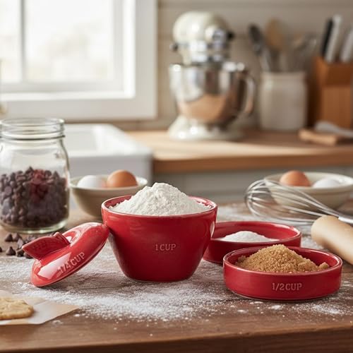 Vaso medidor cerámico en forma de rebanada de manzana miniatura 5