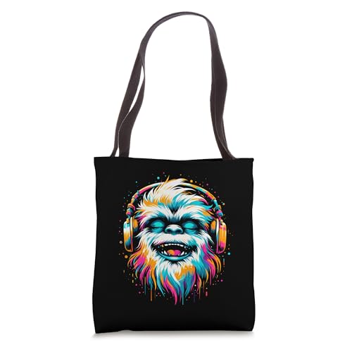 Cool Yeti Headphone Music Art Christmas Birthday Tote Bag