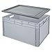 Produktbild Eurobox BxTxH 800x600x420 mm, 175 Liter, mit Stülpdeckel, 2 Durchfassgriffe, Industriequalität, lebensmittelecht
