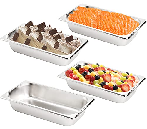 TOPZEA 1/3 Size Stainless Steel Steam Table Pan Set