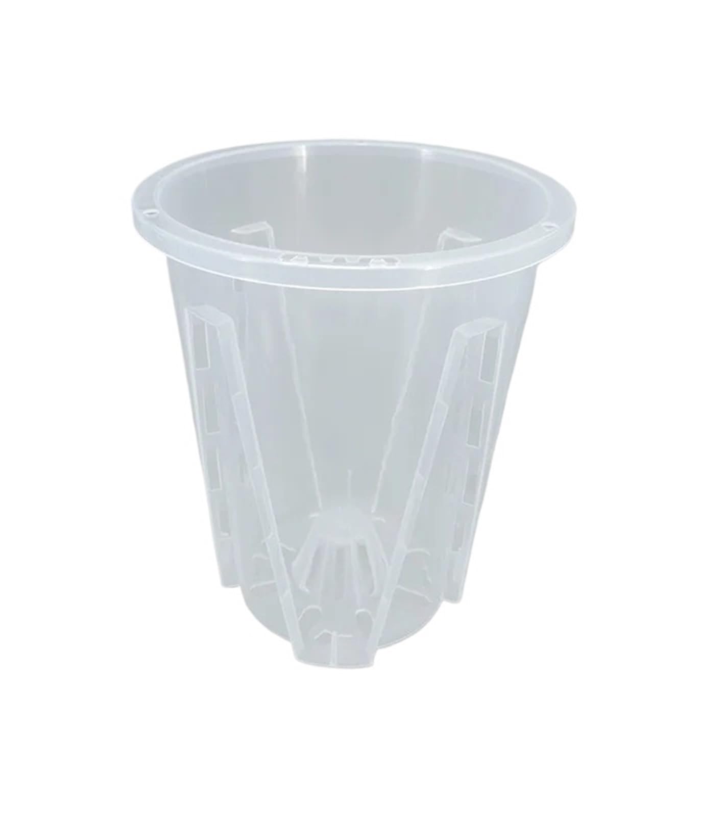 RUWLFE 5pcs 12cm For Orchid Plant Grow Pot Transparent White Thickened Flowerpot Breathable Root Control Plastic Tall Flower for Succulents, Houseplants