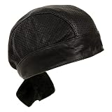 Milwaukee Leather SH324 Unisex Black Perforated Leather Motorcycle Skull Cap - One...