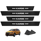 MEILIANQIPEI 4 Stück Auto Einstiegsleisten Schutz für Skoda Karoq, Auto Kohlefaser...