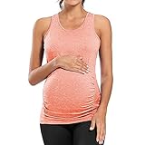  Samore Damen Ärmellos Baumwolle Umstands Tshirt Umstandstop Umstandsmode Stilltop Schwangerschaft Stilloberteil Frauen Blumen Drucken Mode Shirt Oberteile Tops Blusen Still-Shirt