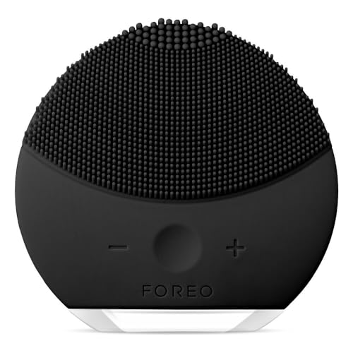 FOREO LUNA mini 2 Ultra-hygienic Facial Cleansing Brush, All Skin Types, Face Massager for Clean & Healthy Face Care, Extra Absorption of Facial Skin Care Products, Waterproof, Midnight
