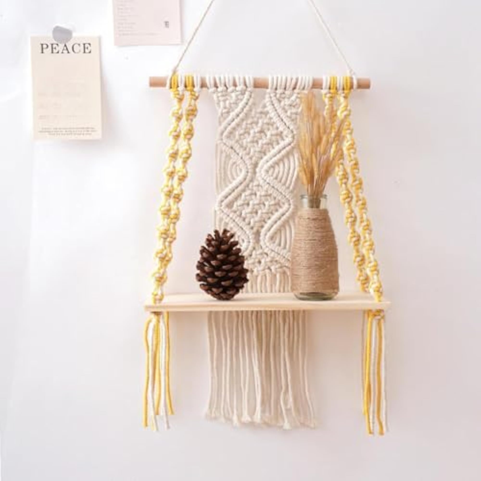 Wall Hanging Shelf Macrame Shelf for Vases and Decor