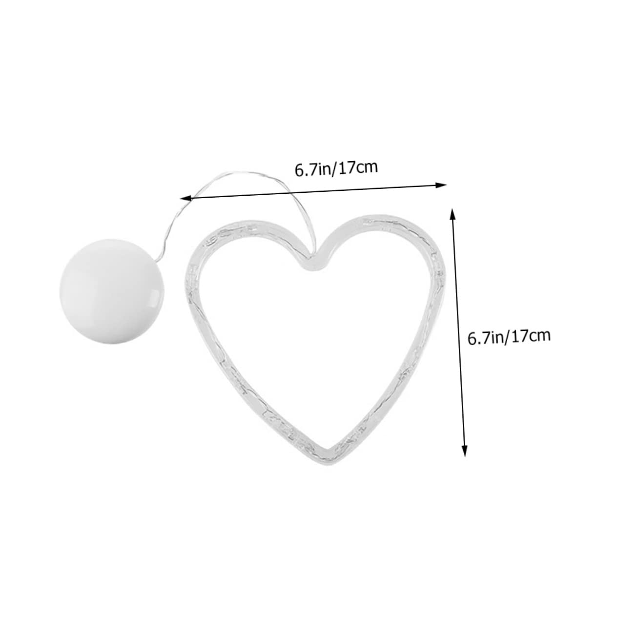 KONTONTY 3pcs Heart Shaped Valentine Day Window Lights with Cup Festive Decorations for Bedroom Living Room and