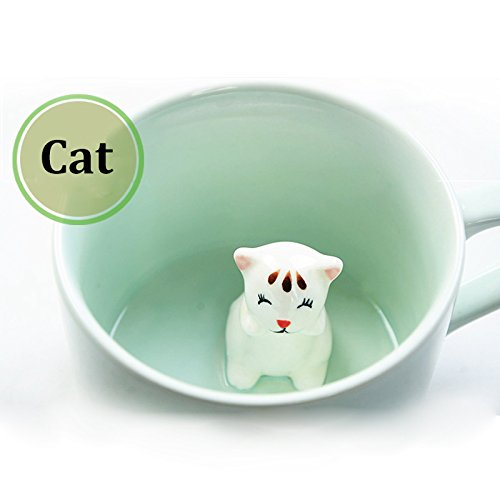 BigNoseDeer Tasses en céramique pour lait, café, thé–tasse pour petit déjeuner avec animal 3D pour boisson du matin, ou pour les mariages, anniversaires, Céramique, 8oz – vue 4