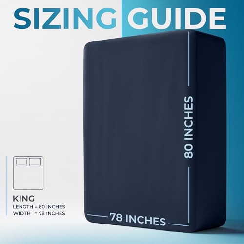 Image of Utopia Bedding Extra Deep Pocket King Fitted Sheet, Fits up to 21 Inch Mattress - Hotel Luxury, Soft, Breathable and Comfy - Shrinkage and Fade Resistant - Easy Care (Navy)