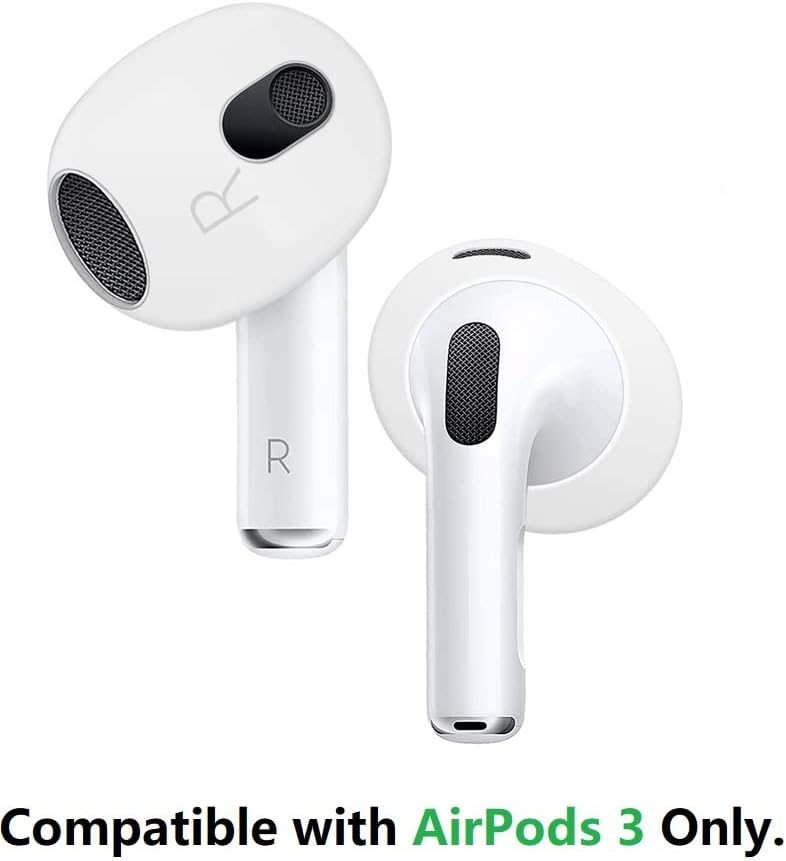 Miniatura 2 de Funda para AirPod 3 fundas antideslizantes de silicona compatible con AirPods 3  Se ajusta en la funda de carga3 pares, color blanco 3pwa3