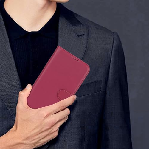 Image of for iPhone 15 Plus Case Wallet with Card Holder,for iPhone 14 Plus Wallet Case for Women Men,PU Leather Shockproof Magnetic Buckle Stand Flip Phone Case-Red