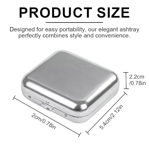 Zegnuem Aschenbecher, 1 Stück Mini Edelstahl Reiseascheschale, Mobiler Taschenaschenbecher Geruchsdicht, Aschenbecher Für Unterwegs, Silber Für Outdoor Reisen Camping Garten Auto Bar Verwendung