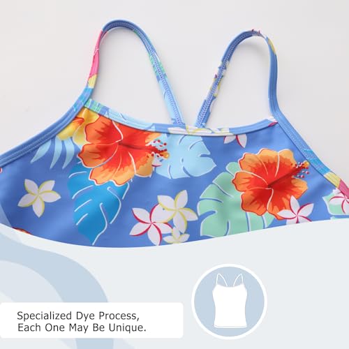 Image of Girls Two Piece Tankini Swimsuits Tie Dye Bathing Suit Kids Hawaiian Swimwear Set 3-16 Years