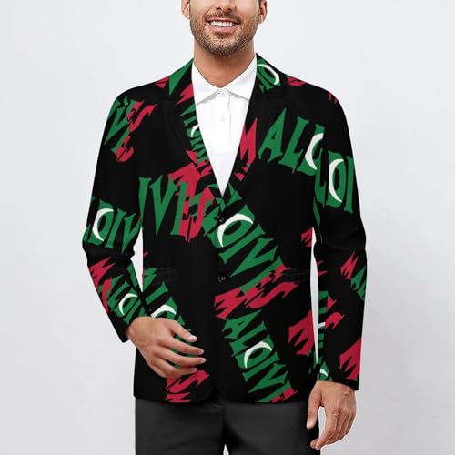 Maldives Flag Letters Casual Men's Blazers Two Button Lapel Suits Jacket Lightweight Sport Coats2