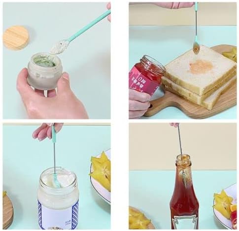 Miniatura 3 de Juego de mini espátulas telescópicas de silicona con cucharas de raspado, espátulas resistentes al calor, tamaño de mango, mini espátula de