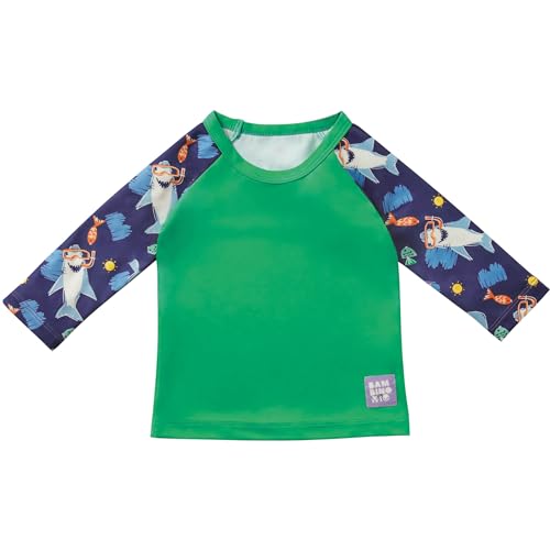 Bambino Mio, Camiseta Bañador de manga comprida con protección solar UPF40+, Exploradores Marinos, (6-12 meses)