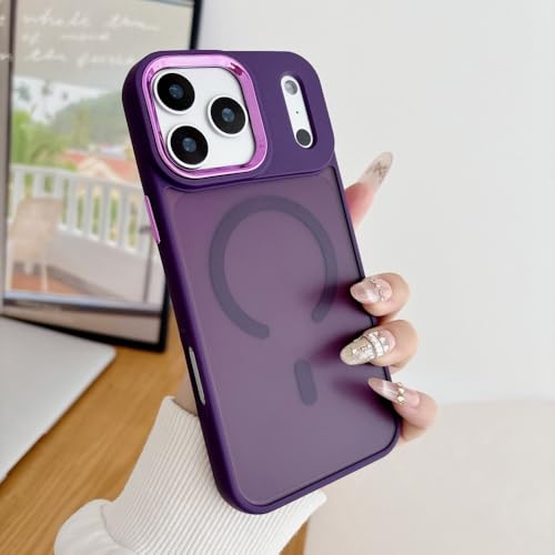 Coque iPhone 17 Pro Max violette silicone givré rigide