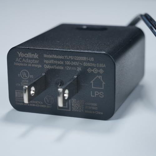 Yealink Power Supply for WH66 WH67 Wireless DECT Headset,12V/2A