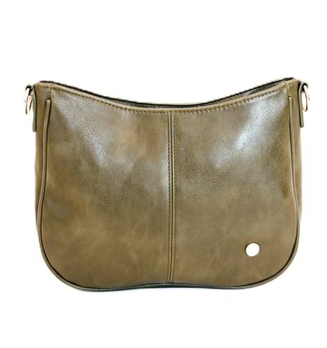 Image of Modern+Chic Crossbody Bags for Women - Marissa Saddle Crossbody, Vegan Leather Shoulder or Handbag with Two Adjustable Straps
