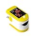 Produktbild SUHUIHUANG Pulsoxymeter fingerpulsoximeter, Sauerstoff-Sensor SpO2 bewegliche und leichte mit LED-Anzeige Lanyard und Travel Case für die Heimanwendung, Bewegung oder auf Reisen,Gelb
